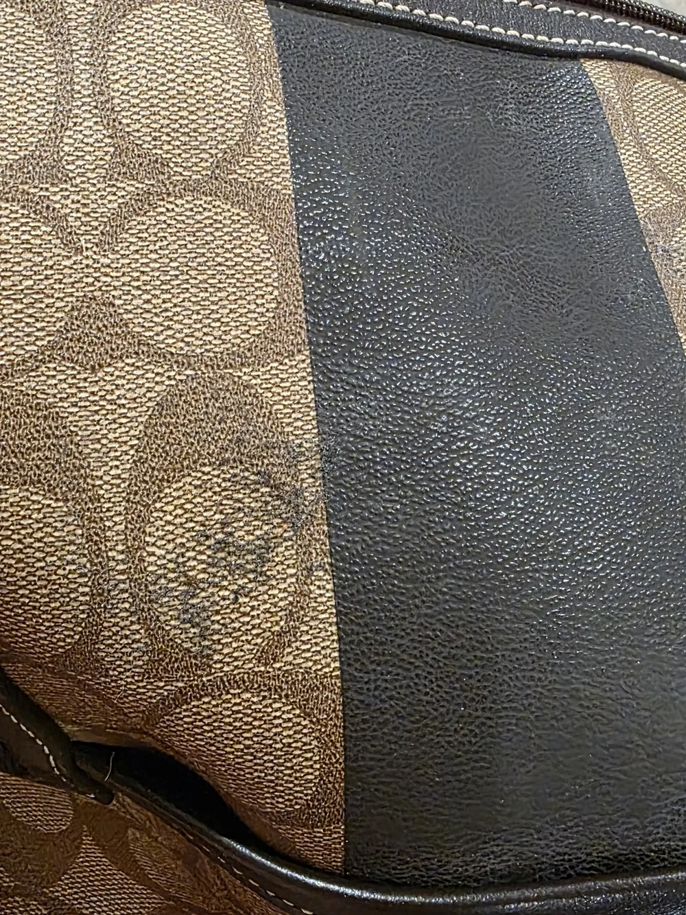 Coach Heritage Stripe Boston/Weekender Duffle Bag